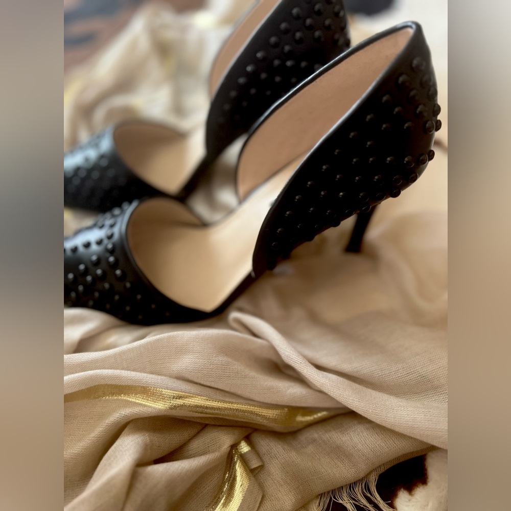 Black studded heels